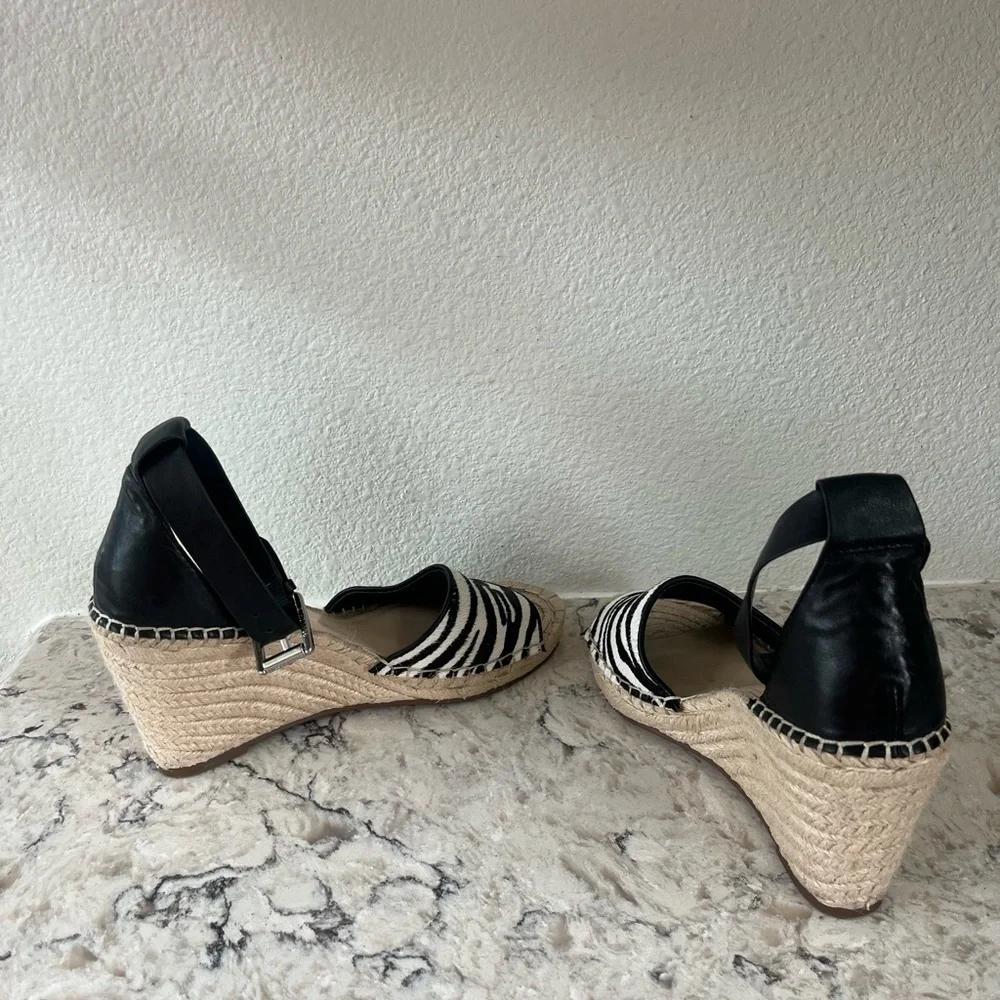 Vince Camuto Black and White Espadrille Sandals